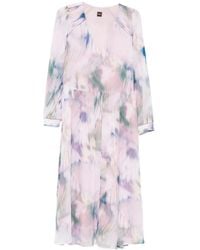 BOSS - Abito Con Scollo A V E Maniche Lunghe - Lyst