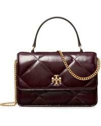 Tory Burch - Mini Kira Diamond Quilt Distressed Top-Handle Crossbody - Lyst