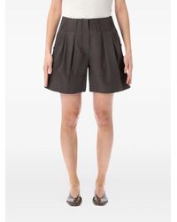 Low Classic - Pleated Wide-Leg Shorts - Lyst