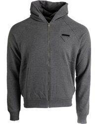Prada - Giacca Con Cappuccio E Zip - Lyst