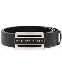 Philipp Plein - Logo-plaque Leather Belt - Lyst