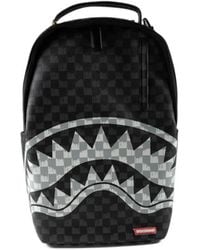 Sprayground - Check-Pattern Shark-Print Backpack - Lyst