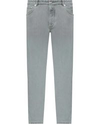 Brunello Cucinelli - Embroidered-Pockets Cotton Straight-Leg Jeans - Lyst