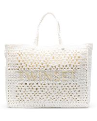 Twin Set - Logo-embroidered Crochet Tote Bag - Lyst