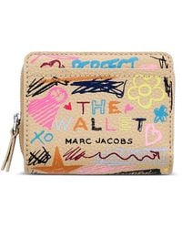 Marc Jacobs - Scribble Leather Mini Compact-Wallet - Lyst