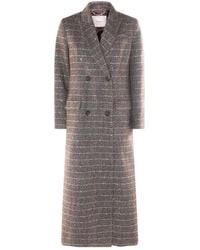 Twinset - Herringbone Double-Breasted Coat - Lyst