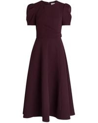 Rebecca Vallance - Syrah Puff-Sleeve A-Line Midi Dress - Lyst
