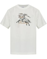 Burberry - Etched Knight Cotton T-Shirt - Lyst