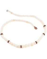 Sylva & Cie - 14K Rose Rondelle Opal And Diamond Necklace - Lyst
