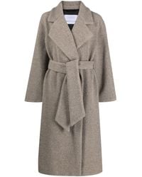 Harris Wharf London - Manteau en tweed à taille ceinturée - Lyst
