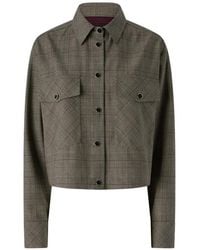Pinko - Prince Of Wales Check Cropped Jacket - Lyst