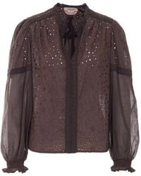 Twinset - Blouse En Coton À Broderies - Lyst