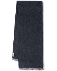Lanvin - Écharpe Frangée À Logo Brodé - Lyst