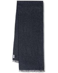 Lanvin - Logo-Embroidered Frayed Scarf - Lyst