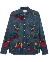 Antik Denim - Embroidered Denim Shirt - Lyst