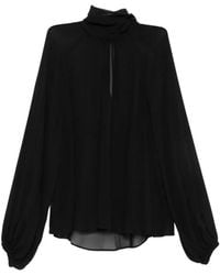 PT Torino - Blouse Met Hoge Hals - Lyst