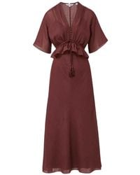 Veronica Beard - Robe Mi-Longue Dominick Volantée Bordée De Dentelle - Lyst