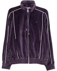 Lacoste - Chaqueta De Velour Con Cremallera - Lyst