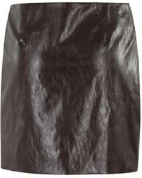 FEDERICA TOSI - Draped Leather-Effect Mini Skirt - Lyst