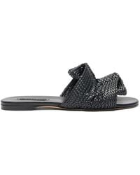 Casadei - Hanoi Woven Flat Sandals - Lyst
