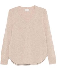 Hemisphere - V-Neck Curved Hem Sweater - Lyst