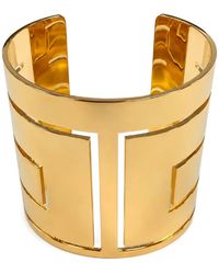 Elisabetta Franchi - Rigid Cut-Out Cuff Bracelet - Lyst