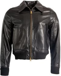 Amiri - Leather Zip-Front Bomber Jacket - Lyst