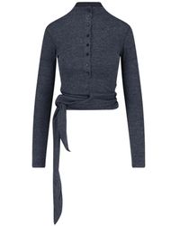 Low Classic - T-Shirt Boutonné À Lien Cache-Cœur - Lyst