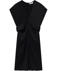 Stella McCartney - V-Neck Short-Sleeve Midi Dress - Lyst