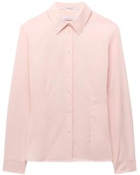 Another Tomorrow - Blouse Met Gedrapeerde Taille - Lyst