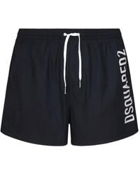 DSquared² - Elastic-Waistband Logo Swim Shorts - Lyst
