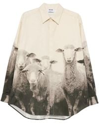 Moschino - Print-Detail Long-Sleeve Shirt - Lyst