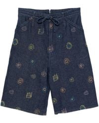 GARCON BY GARCON - Floral Denim Shorts - Lyst