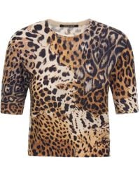 Roberto Cavalli - T-Shirt mit Leopard-Print - Lyst