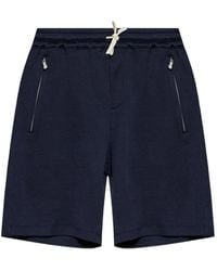 Eleventy - Drawstring-Fastening Zip-Pocket Track Shorts - Lyst