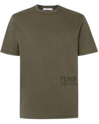 Fendi - Camiseta De Algodón Con Logo Estampado - Lyst
