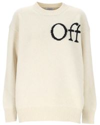 Off-White c/o Virgil Abloh - Logo-Intarsia Wool Sweater - Lyst
