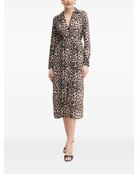 Morgan - Leopard-Print Midi Dress - Lyst