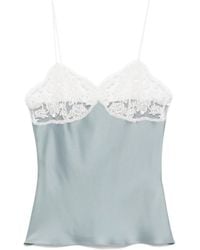 Chloé - Top Aus Satin Mit Spitze - Lyst