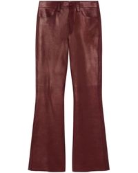 Versace - Flared Leather Trousers - Lyst