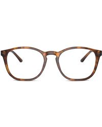 Giorgio Armani - Tortoiseshell Round-Frame Glasses - Lyst