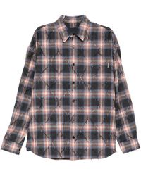 Juun.J - Argyle Check Distressed Shirt - Lyst