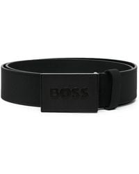 BOSS - Logo-plaque Leather Belt - Lyst