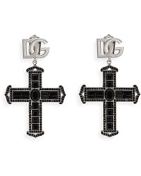Dolce & Gabbana - Kim Dolce&gabbana Rhinestone-embellished Cross Earrings - Lyst
