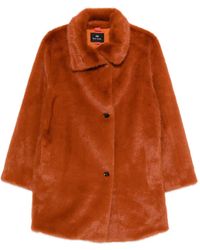 Paul Smith - Abrigo De Piel Artificial Con Botones - Lyst