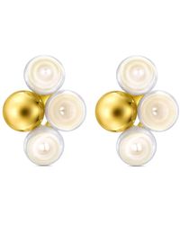 Tasaki - 18kt Yellow Gold M/g Sliced Sphere Pearl Earrings - Lyst