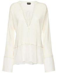 Tom Ford - V-Neck Long-Sleeves Blouse - Lyst