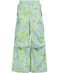 Marni - Floral-print Wide-leg Cargo Trousers - Lyst