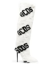 Gcds - 110Mm Faux-Fur Logo-Print Boots - Lyst