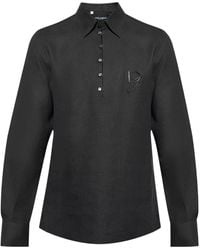 Dolce & Gabbana - Logo-Embroidered Linen Shirt - Lyst